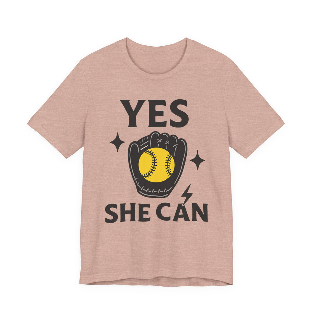 Yes, She Can Softball Unisex Tee