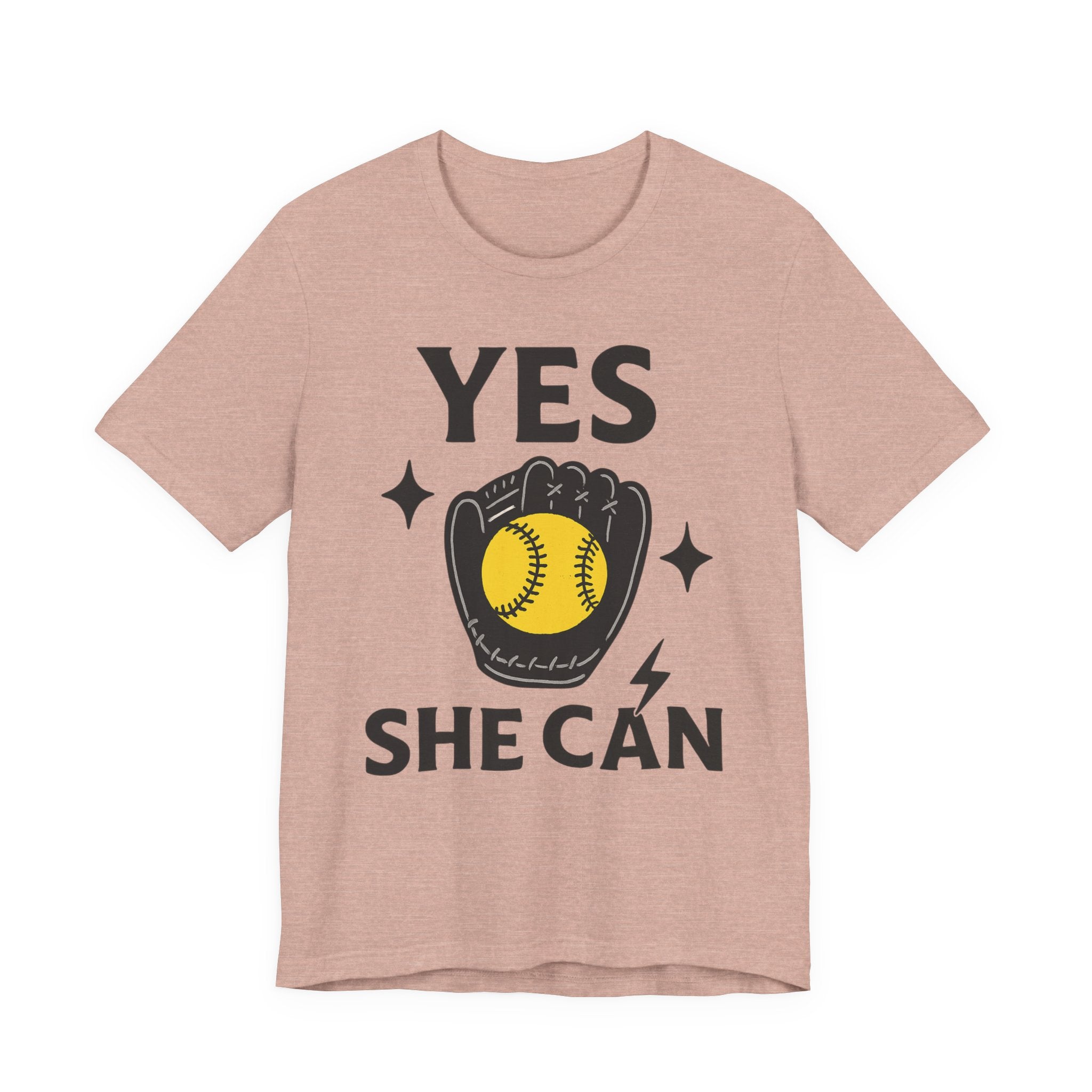 Yes, She Can Softball Unisex Tee