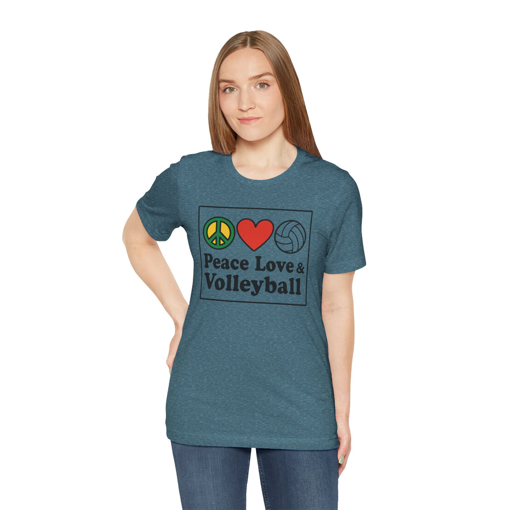 Peace Love & Volleyball Tee - Unisex Jersey Short Sleeve