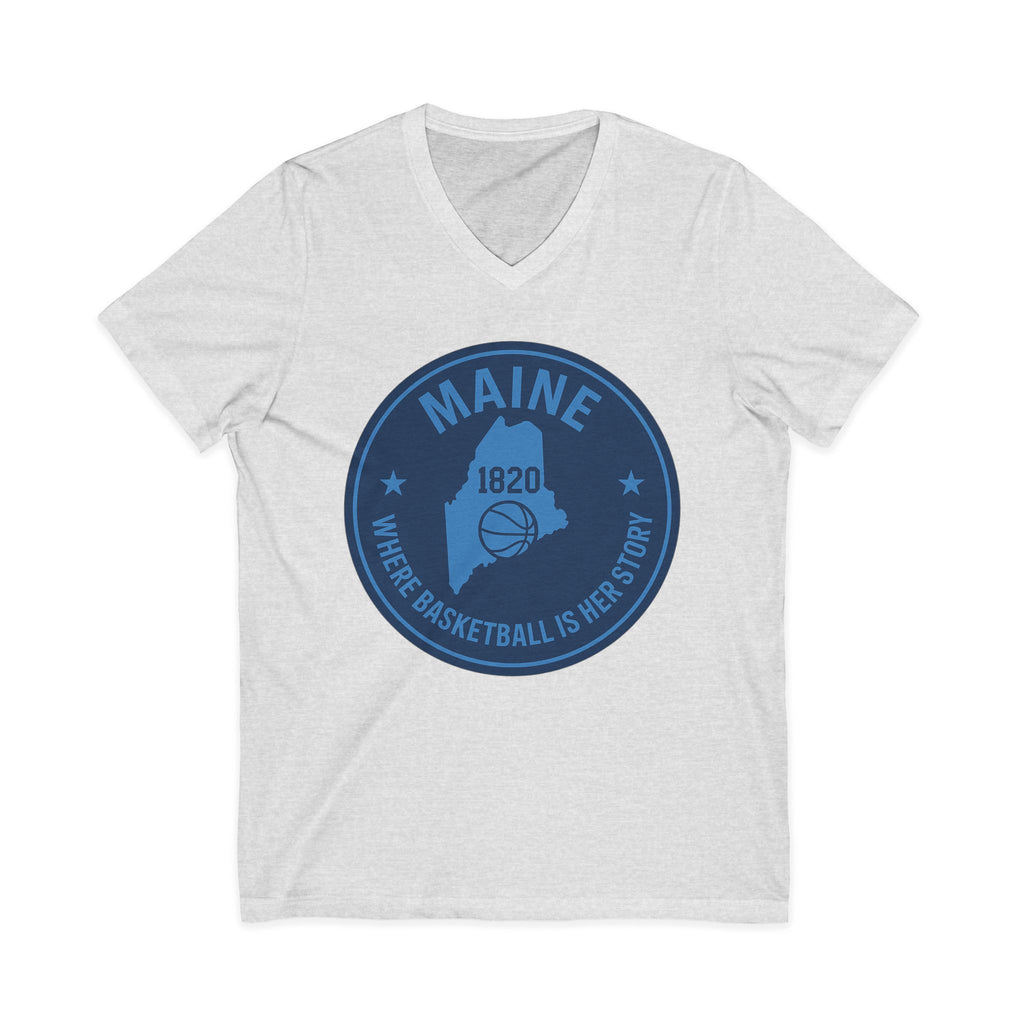 Maine Basketball Heritage V-Neck Tee