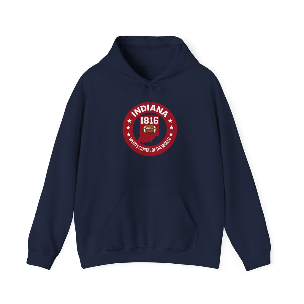 Indiana 1816 Hoodie — State Seal Retro College Sweatshirt