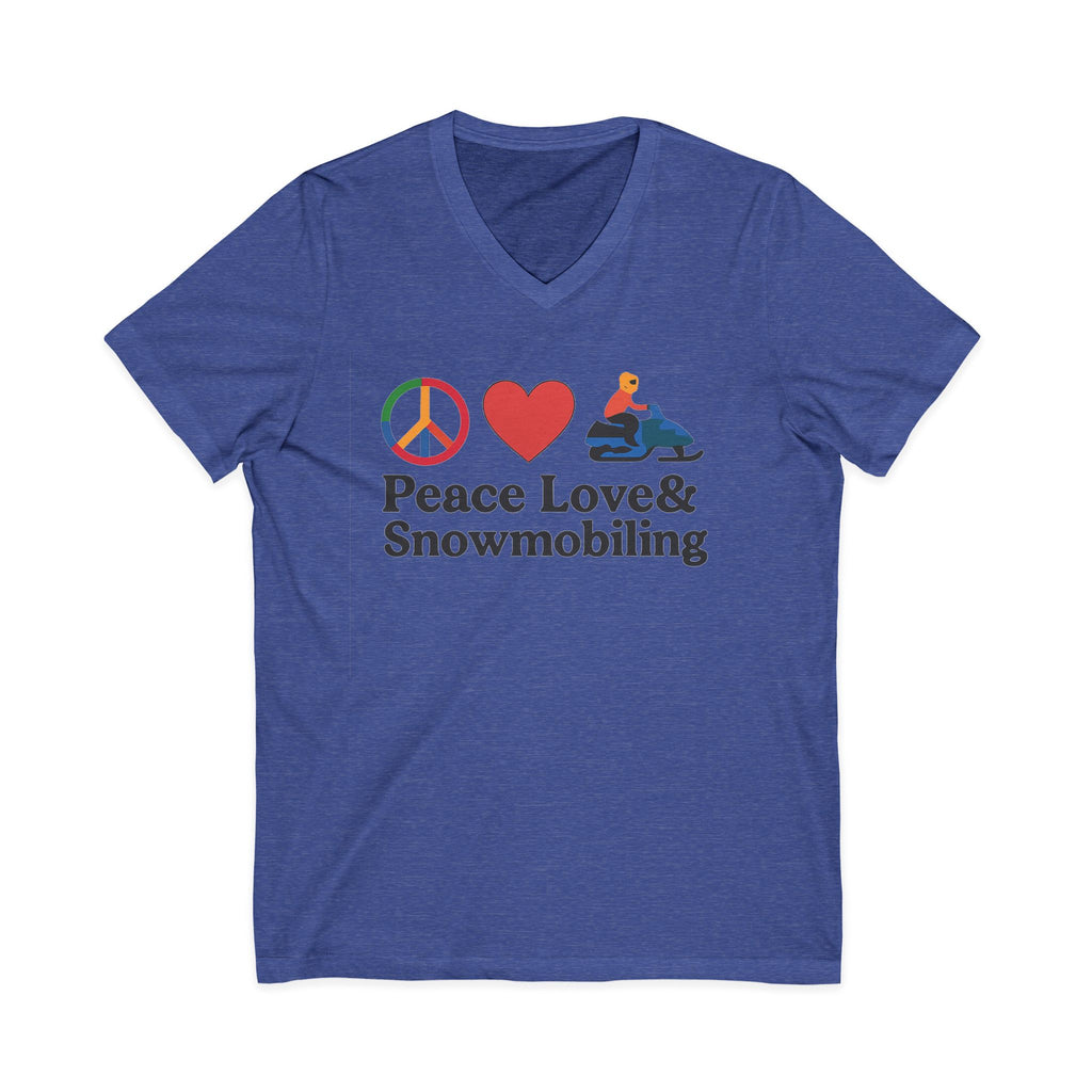 Peace, Love & Snowmobiling V-Neck Tee