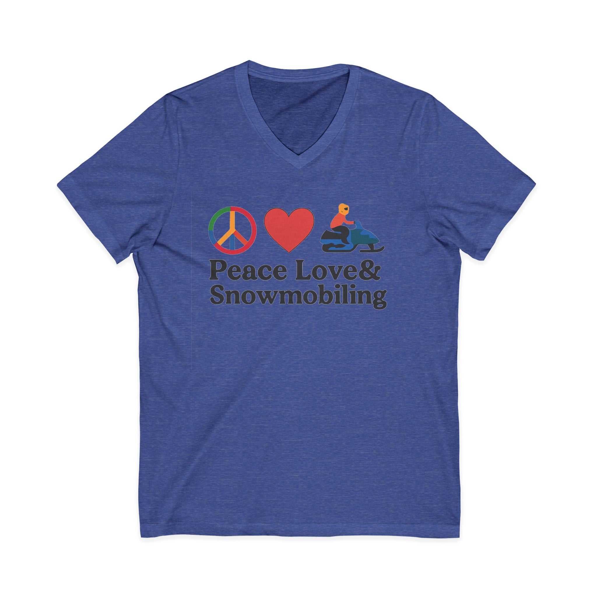 Peace, Love & Snowmobiling V-Neck Tee