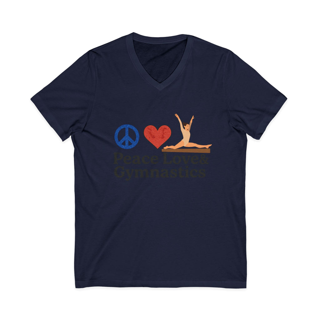 Peace, Love & Gymnastics V-Neck Tee