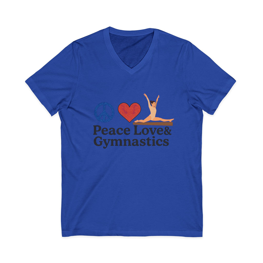Peace, Love & Gymnastics V-Neck Tee
