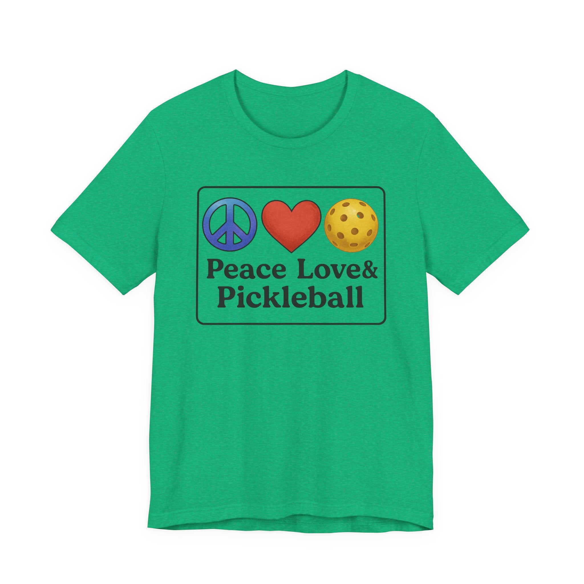Peace Love & Pickleball Unisex Tee, Fun Pickleball Shirt
