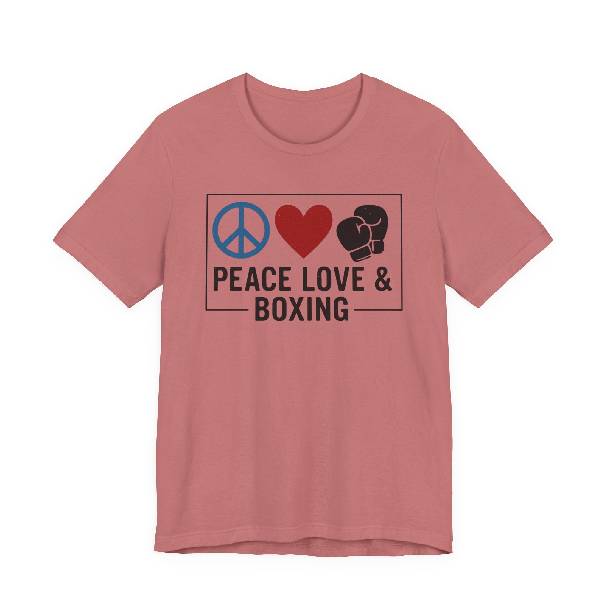 Unisex Jersey Short Sleeve Tee - Peace Love & Boxing T-Shirt
