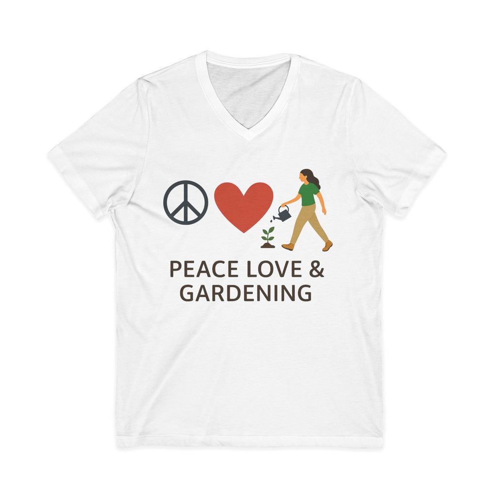 Peace, Love & Gardening V-Neck Tee