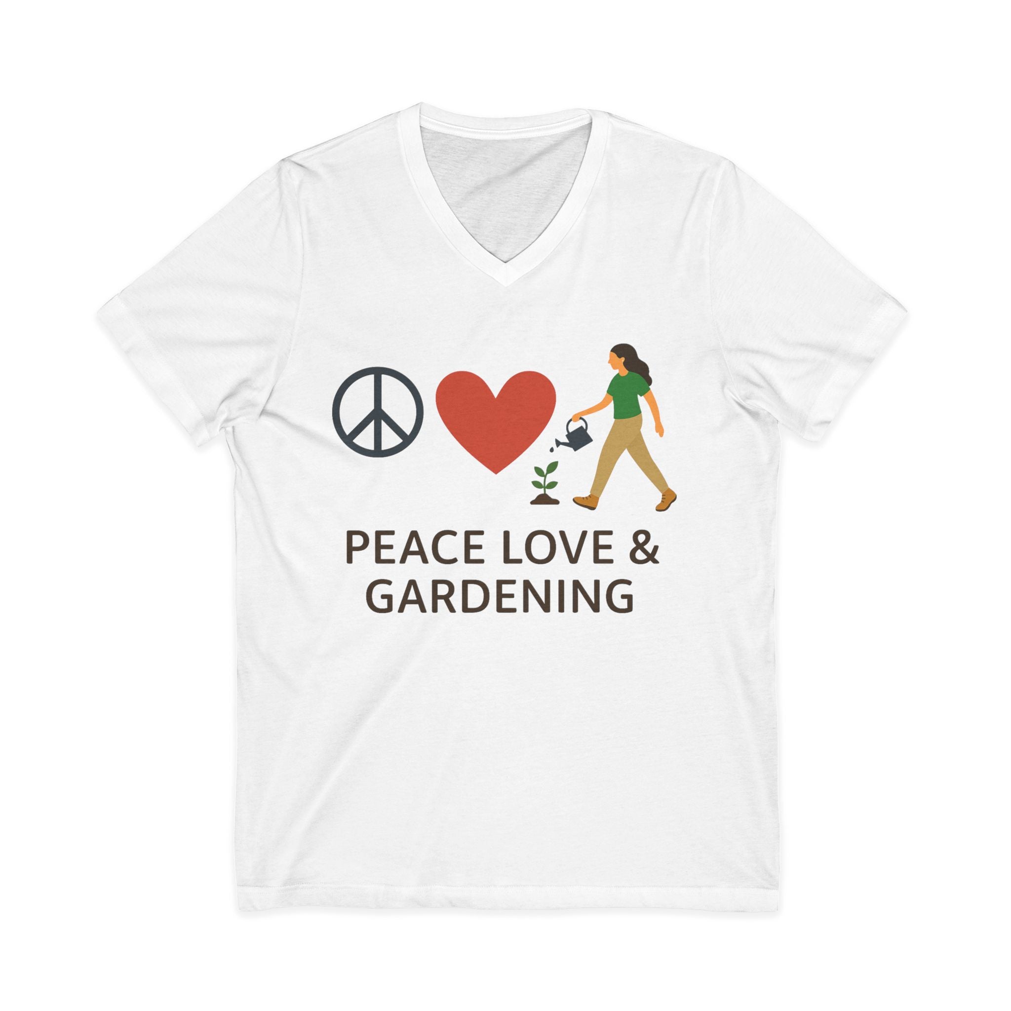 Peace, Love & Gardening V-Neck Tee