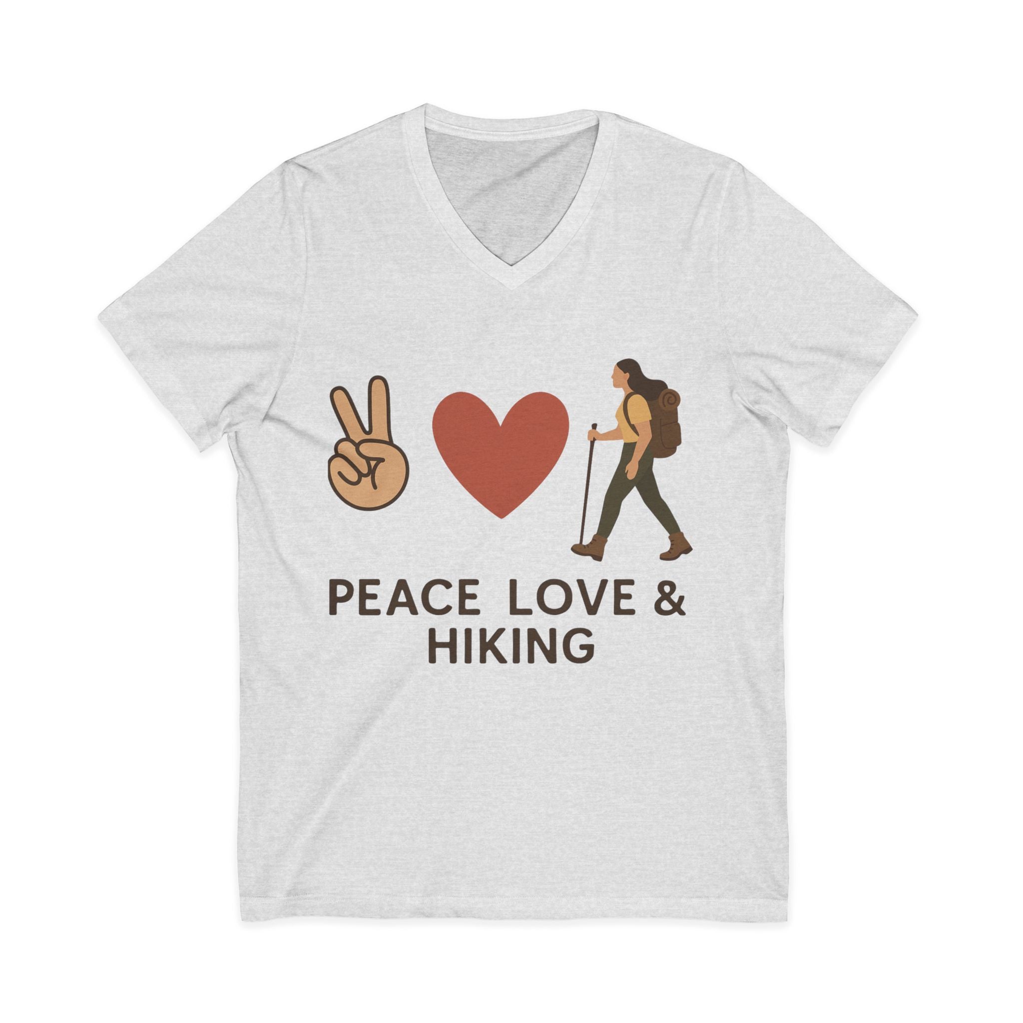 Peace, Love & Hiking V-Neck Tee