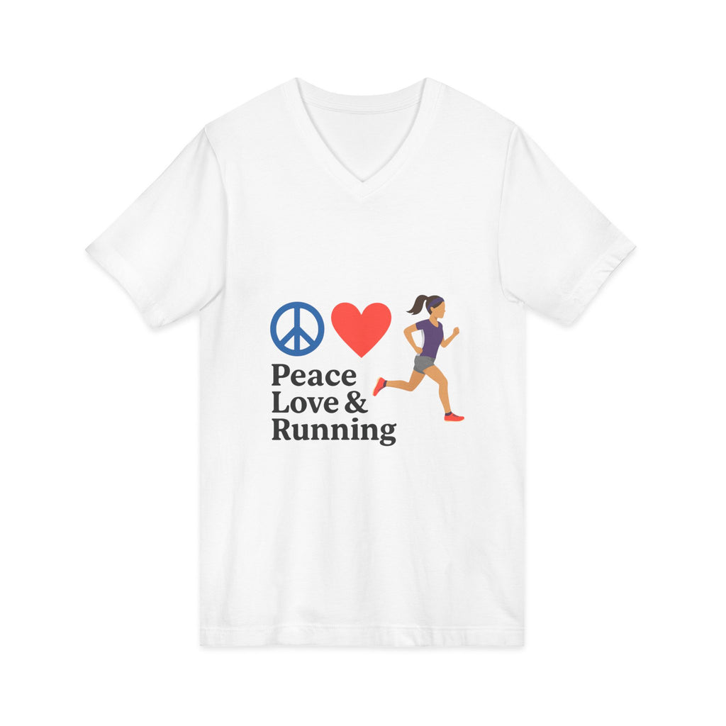 Peace Love & Running V-Neck Tee