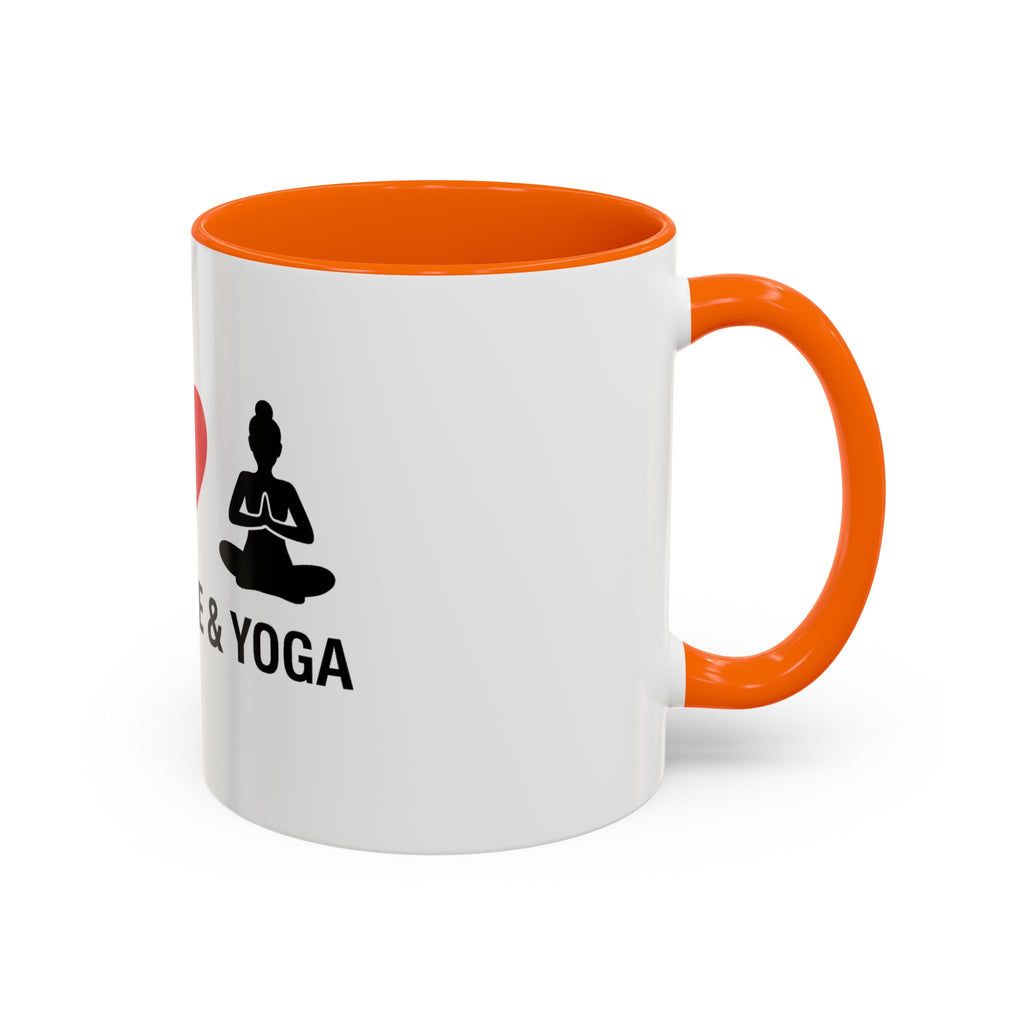 Peace Love & Yoga Accent Coffee Mug