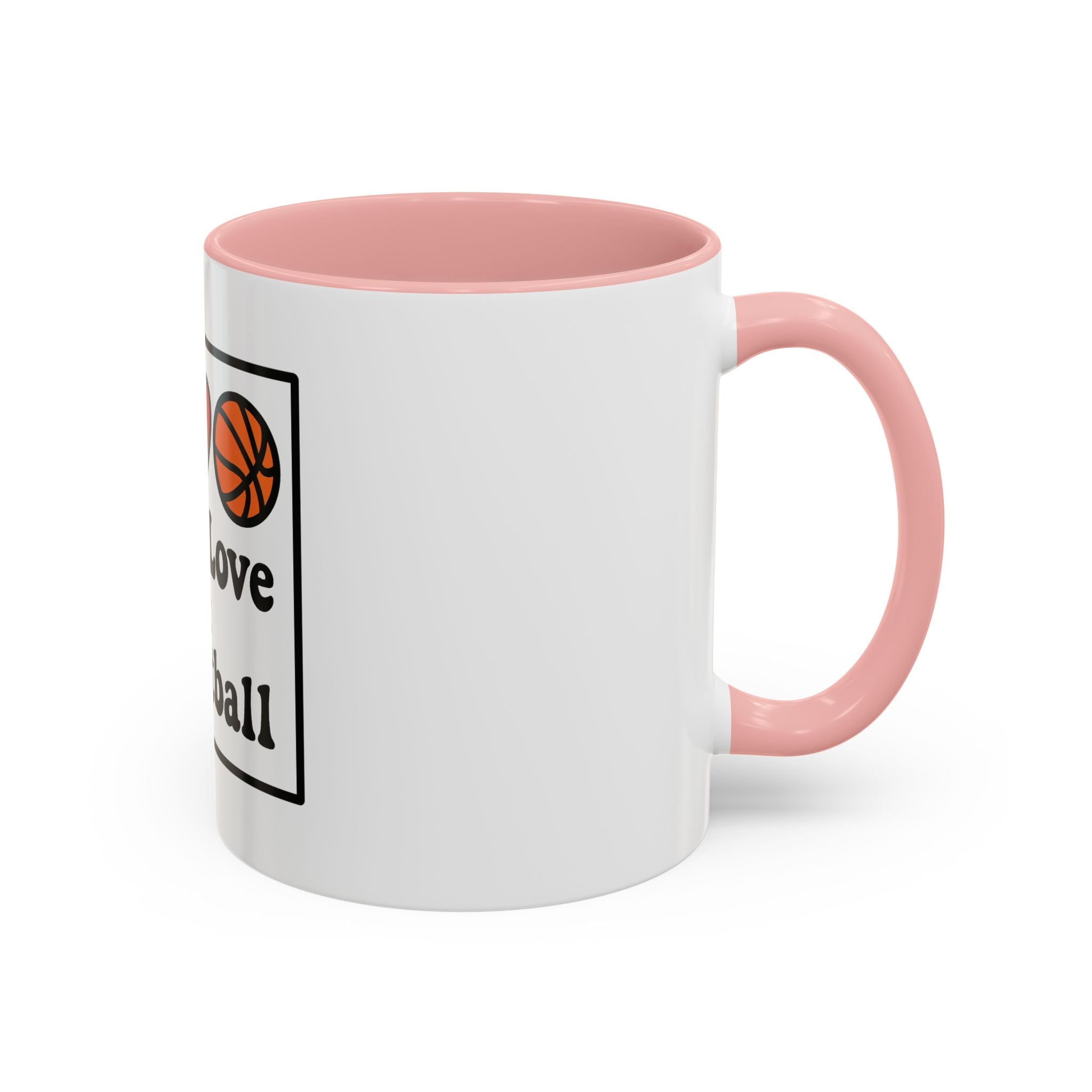 Accent Coffee Mug with Peace, Love & Basketball Design