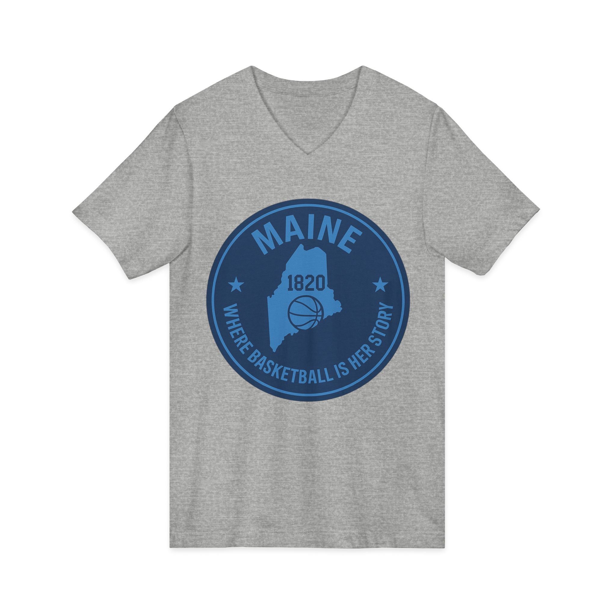 Maine Basketball Heritage V-Neck Tee