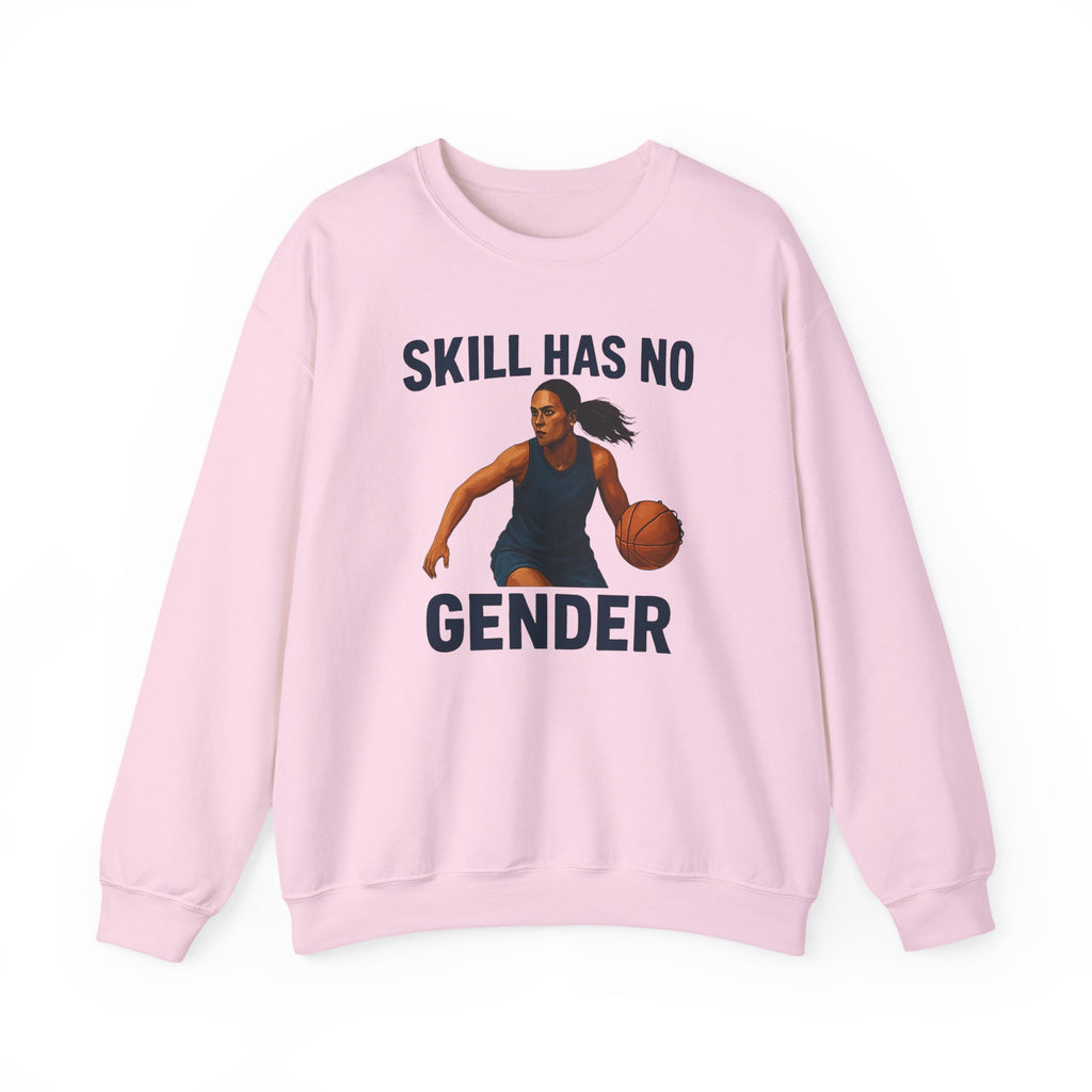 Empowering Sporty Crewneck Sweatshirt - Skill Has No Gender