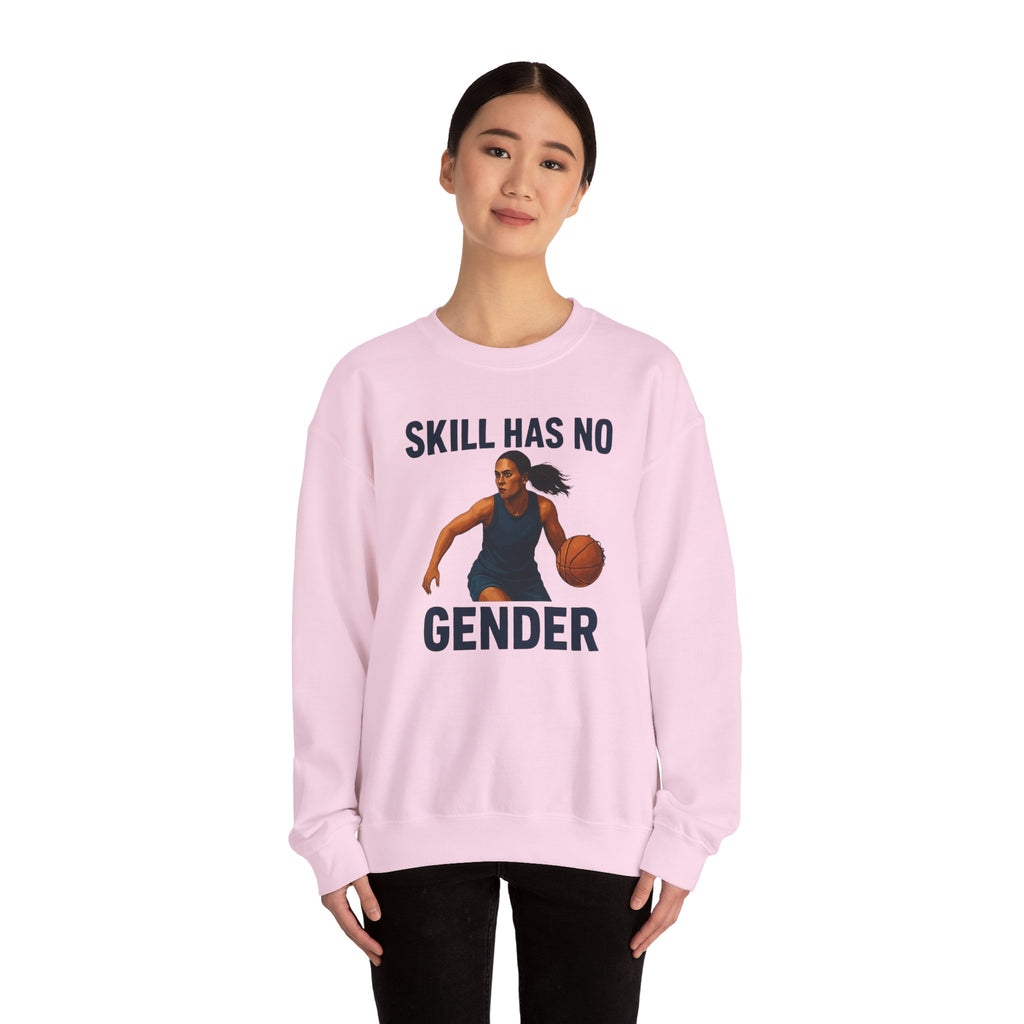 Empowering Sporty Crewneck Sweatshirt - Skill Has No Gender
