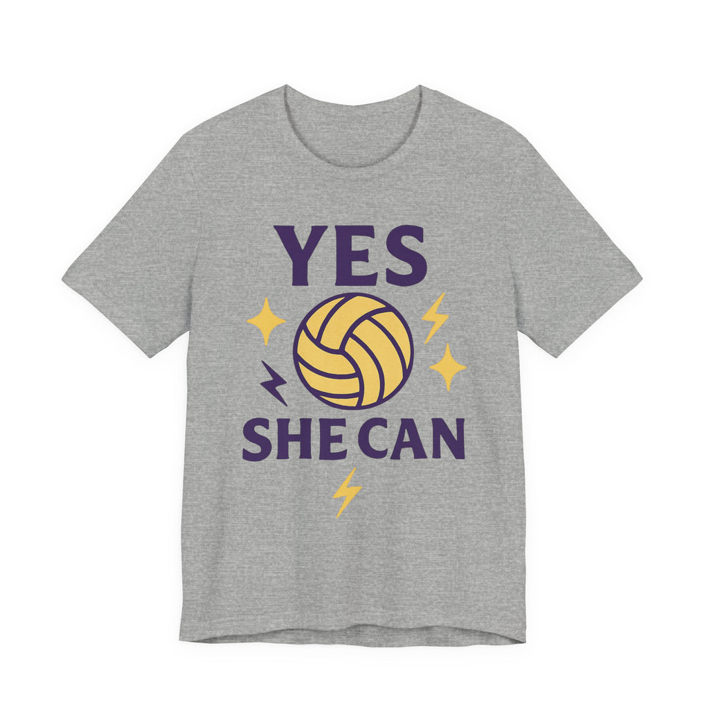 Yes, She Can Volleyball Unisex Tee