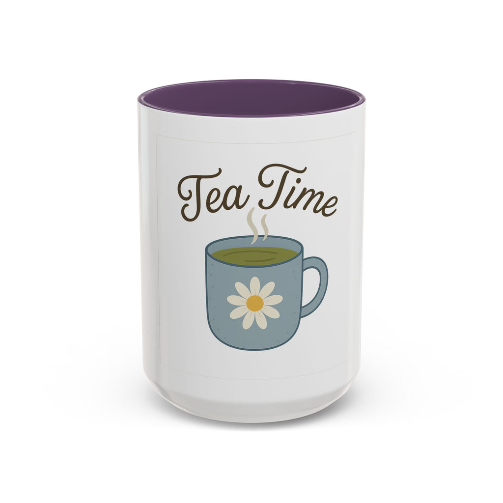Tea Time Accent Mug – Floral Daisy Tea Cup (11oz & 15oz)