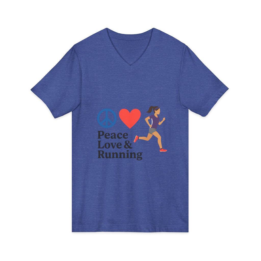 Peace Love & Running V-Neck Tee