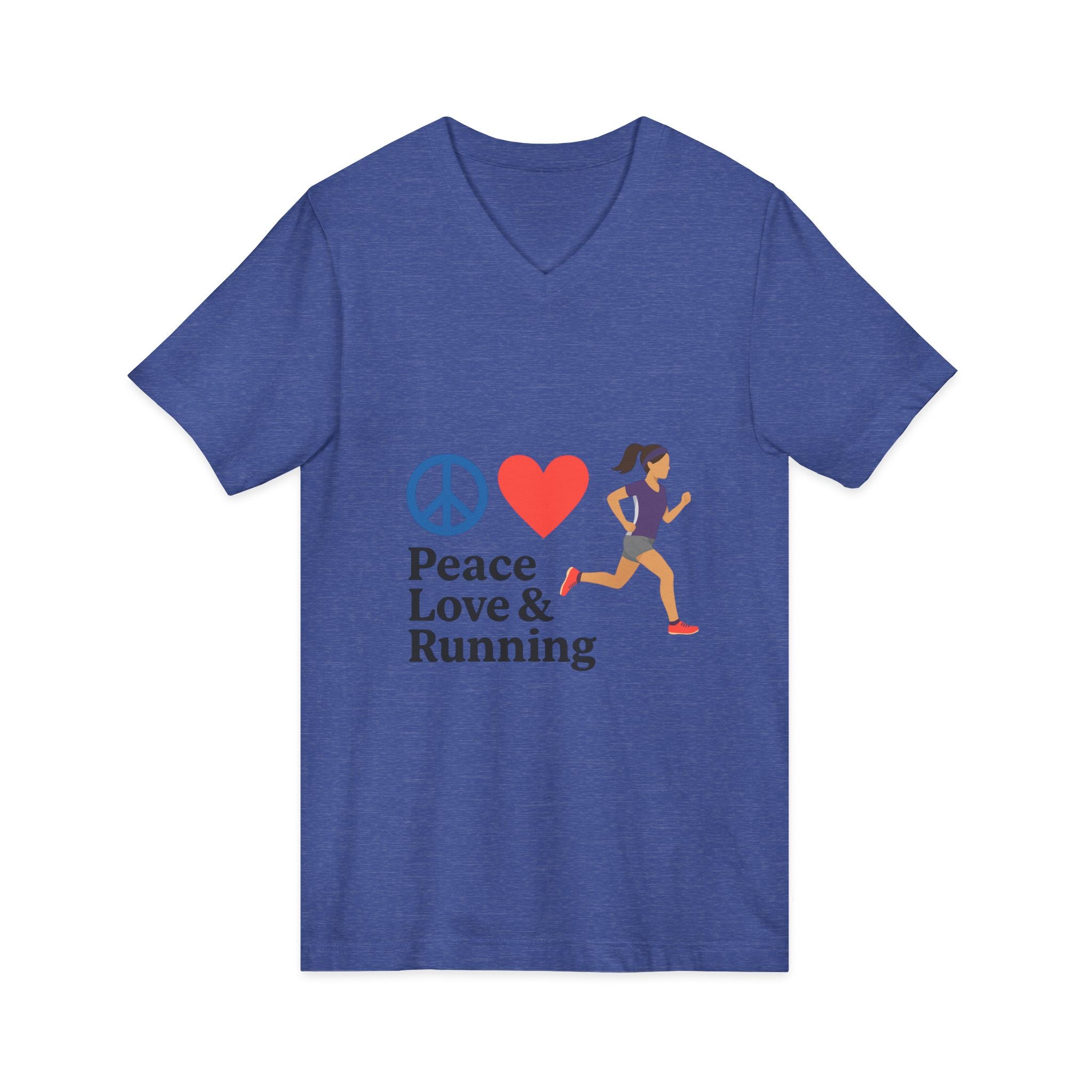 Peace Love & Running V-Neck Tee