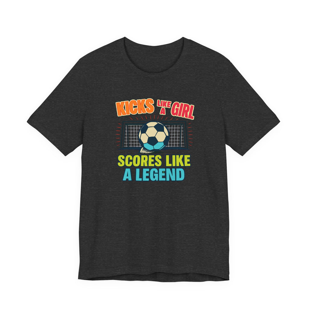 Soccer Inspired Fun Tee - Kicks Like A Girl