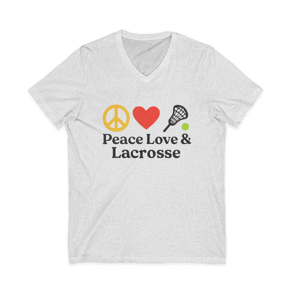 Peace Love & Lacrosse V-Neck Tee