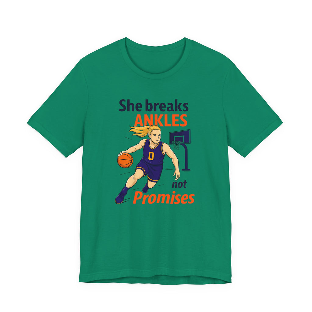 She Breaks Ankles Not Promises Basketball Tee