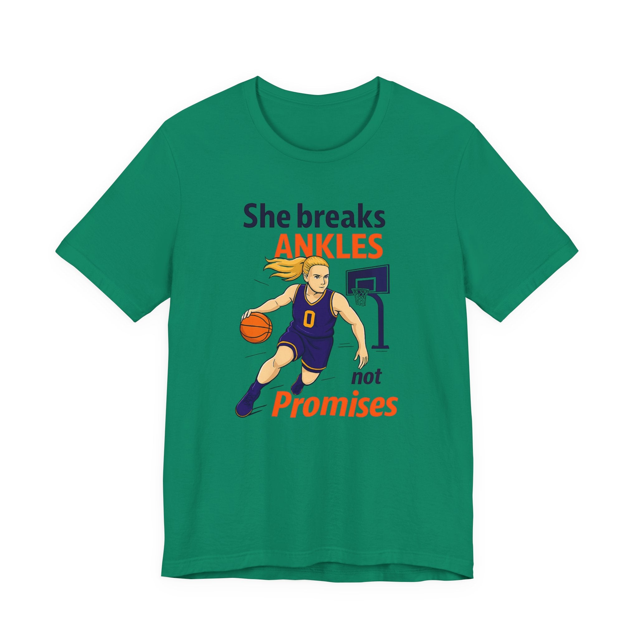 She Breaks Ankles Not Promises Basketball Tee