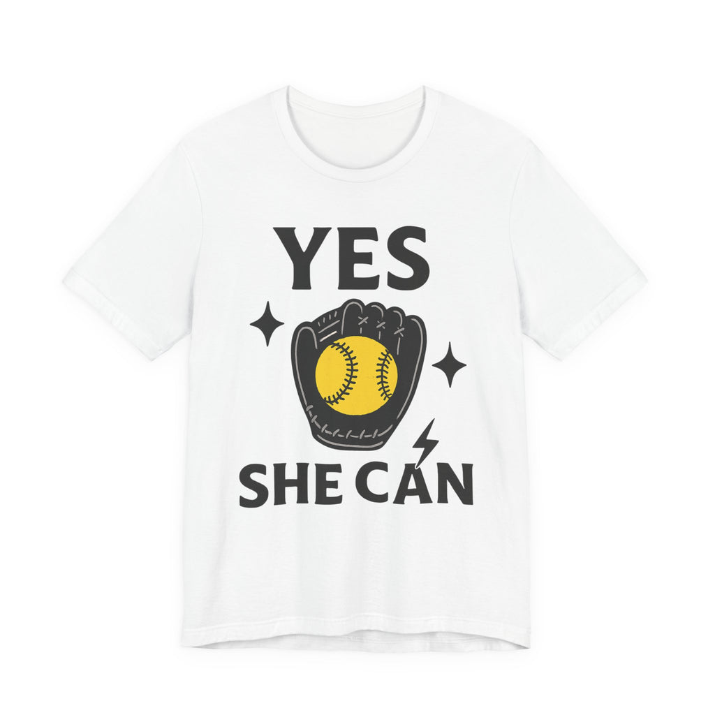 Yes, She Can Softball Unisex Tee