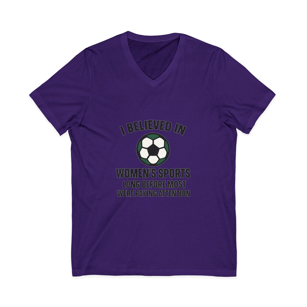 "I Believed in Women's Sports" Short Sleeve V-Neck Tee