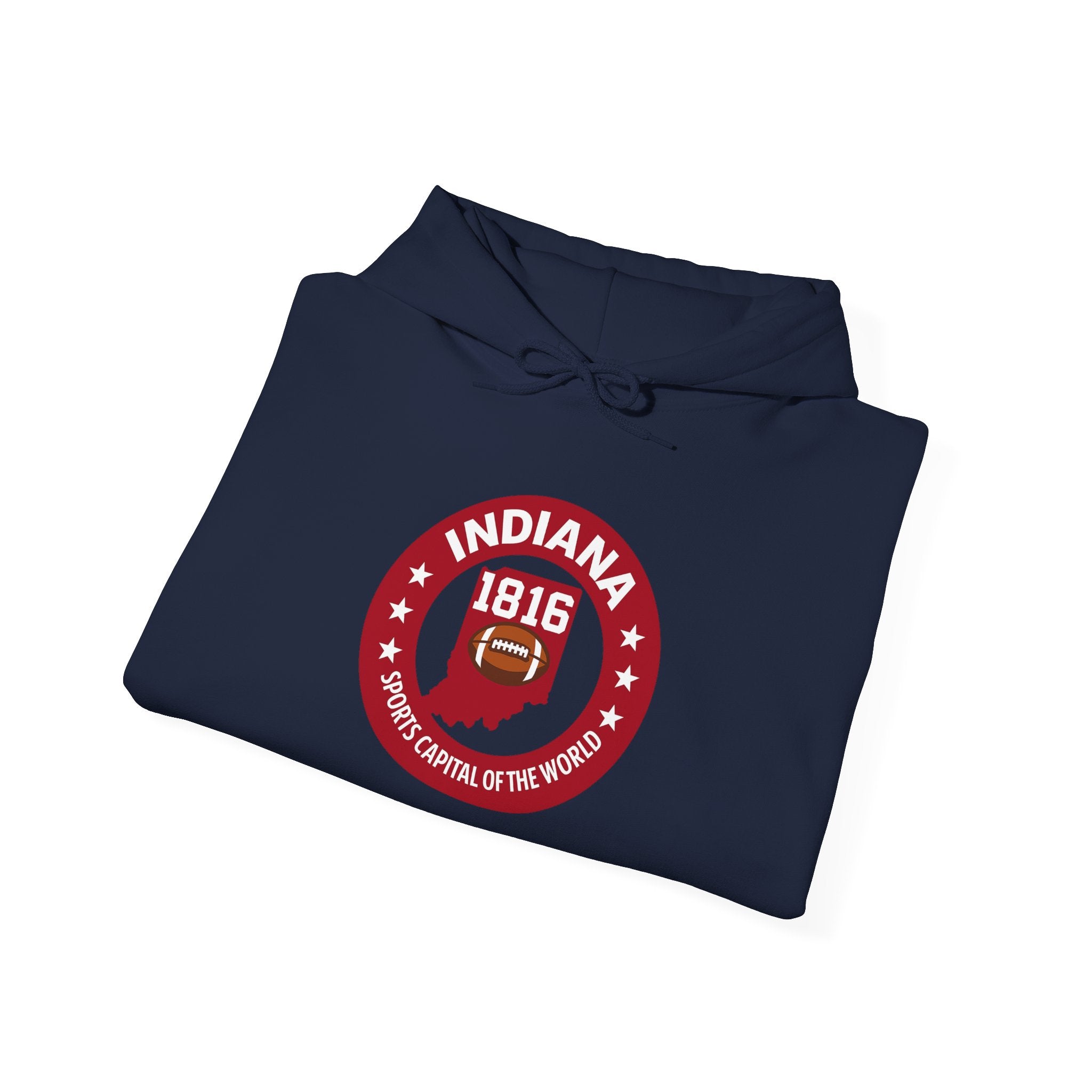 Indiana 1816 Hoodie — State Seal Retro College Sweatshirt