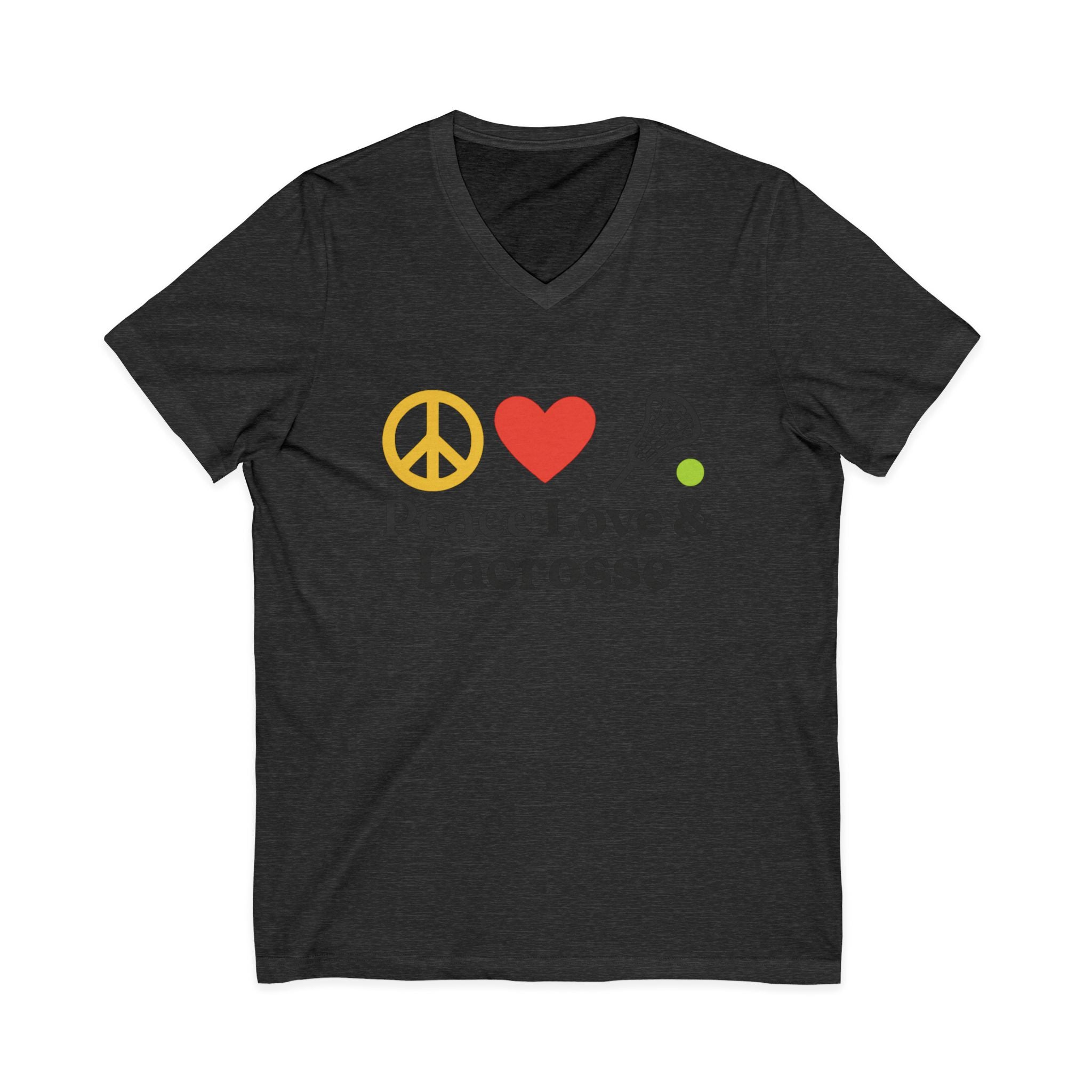 Peace Love & Lacrosse V-Neck Tee